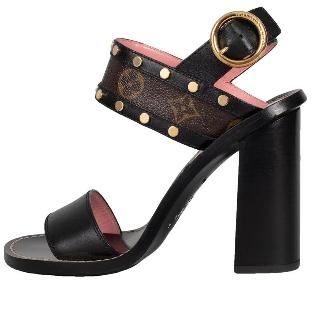 Never worn Louis Vuitton black monogram heels size 36